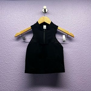 Lululemon Unleash Strength Sports Bra Top Zipper Black Women's Size 4